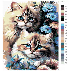 Живопись по номерам BRUSHES-PAINTS Кот и кошечка в цветах