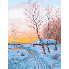 Картина по номерам Paintboy GX 34591 Зимняя дорога 40*50