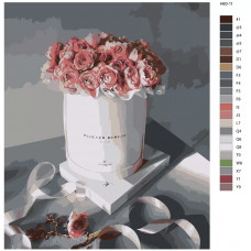 Живопись по номерам BRUSHES-PAINTS Красные розы на столе с лентой