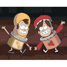 Картина по номерам Живопись по Номерам Gravity Falls Гравити Фолз Мейбл, Диппер в костюмах