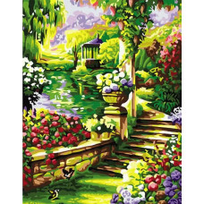 Картина по номерам Цветной Цветущий парк, 40x50