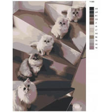 Живопись по номерам BRUSHES-PAINTS Милые котята на лестнице