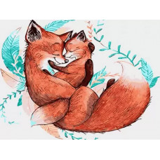 Картина по номерам Paintboy GX 32040 Лисенок с мамой 40*50