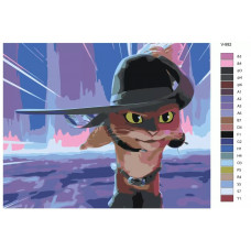 Живопись по номерам BRUSHES-PAINTS Кот в сапогах спешащий к Звезде желаний