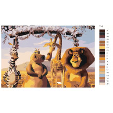 Живопись по номерам BRUSHES-PAINTS Счастливые звери