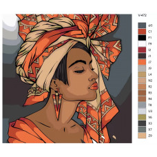 Живопись по номерам BRUSHES-PAINTS Африканка