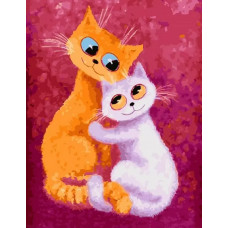 Картина по номерам Paintboy Кошачьи обнимашки, 40x50 см