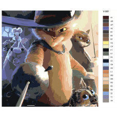 Живопись по номерам BRUSHES-PAINTS Кот в сапогах главные герои мультфильма