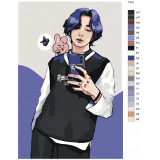 Живопись по номерам BRUSHES-PAINTS Чон Чонгук Jung Jungkook , участник группы BTS БТС