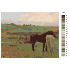 Живопись по номерам BRUSHES-PAINTS Репродукция картины - Лошади на лугу. Эдгар Дега Живопись по номерам BRUSHES-PAINTS Репродукция картины - Лошади на лугу. Эдгар Дега
