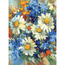 Картина по номерам Белоснежка Солнечные ромашки, 30x40