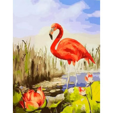 Картина по номерам Paintboy Красный фламинго, 40x50