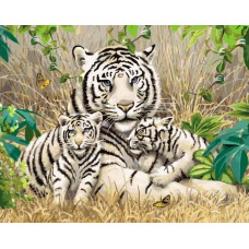 Картина по номерам Paintboy Original Белые тигры, 40x50 см