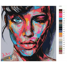 Живопись по номерам BRUSHES-PAINTS Арт девушка подмигивает