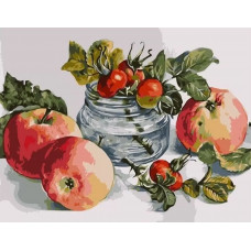 Живопись по номерам Paintboy Яблоки и шиповник 40x50