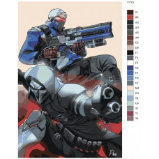 Живопись по номерам BRUSHES-PAINTS Компьютерная игра Overwatch (овервотч). Солдат-76 и Жнец Живопись по номерам BRUSHES-PAINTS Компьютерная игра Overwatch (овервотч). Солдат-76 и Жнец
