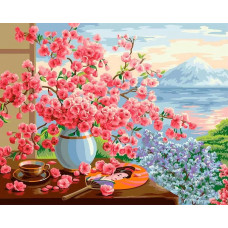 Картина по номерам Фрея Букет сакуры. Дандорф О., 40x50