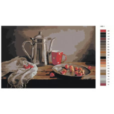 Живопись по номерам BRUSHES-PAINTS Натюрморт - Серебрянный кувшин и черешня