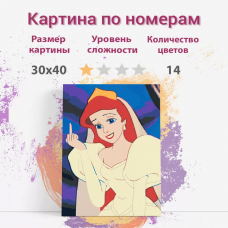 Картина по номерам Раскрасим сами Принцесса Ариэль Русалочка холст на подрамнике 30х40 см Картина по номерам Раскрасим сами Принцесса Ариэль Русалочка холст на подрамнике 30х40 см