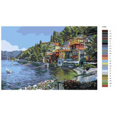 Живопись по номерам BRUSHES-PAINTS Италия. Озеро Комо