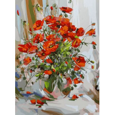 Картина по номерам Белоснежка Букет маков, 30x40