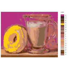 Живопись по номерам BRUSHES-PAINTS Фуд Арт. Пончик в желтой глазури и горячий шоколад Живопись по номерам BRUSHES-PAINTS Фуд Арт. Пончик в желтой глазури и горячий шоколад