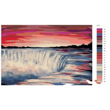 Живопись по номерам BRUSHES-PAINTS Водопад на закате