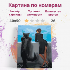 Картина по номерам Раскрасим сами Человек и кот BCatW01 холст на подрамнике 40х50 см Картина по номерам Раскрасим сами Человек и кот BCatW01 холст на подрамнике 40х50 см