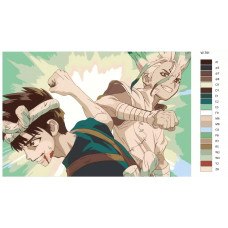Живопись по номерам BRUSHES-PAINTS Аниме доктор Стоун. Сенку Ишигами и xром Живопись по номерам BRUSHES-PAINTS Аниме доктор Стоун. Сенку Ишигами и xром