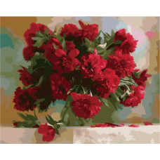 Картина по номерам Paintboy Original Алые пионы, 40x50 см
