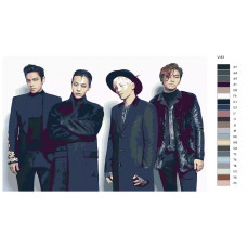 Живопись по номерам BRUSHES-PAINTS K-pop Big Bang Участники группы