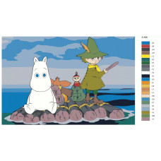 Живопись по номерам BRUSHES-PAINTS Муми- тролли. В воде