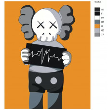Живопись по номерам BRUSHES-PAINTS Игрушка художника Брайан Доннелли KAWS
