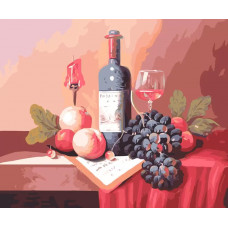 Картина по номерам Белоснежка Натюрморт с вином, 40x50