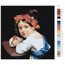 Картина по номерам BRUSHES-PAINTS Девочка в маковом венке с гвоздикой в руке Z187 40x40 см Картина по номерам BRUSHES-PAINTS Девочка в маковом венке с гвоздикой в руке Z187 40x40 см
