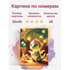Картина по номерам Раскрасим сами Дракончик Drakonchik холст на подрамнике 30х40 см