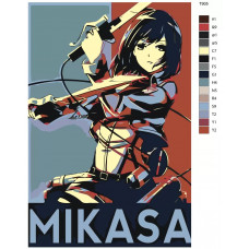Живопись по номерам BRUSHES-PAINTS Аниме Атака титанов. Микаса Аккерман Живопись по номерам BRUSHES-PAINTS Аниме Атака титанов. Микаса Аккерман