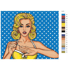 Живопись по номерам BRUSHES-PAINTS Поп-арт шикарная девушка