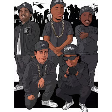 Живопись по номерам Бруталити Музыка NWA Old School Hip Hop Старая школа - 6319 В