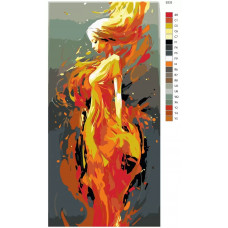 Картина по номерам BRUSHES-PAINTS Девушка огонь 40x80 см Картина по номерам BRUSHES-PAINTS Девушка огонь 40x80 см