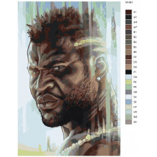 Живопись по номерам BRUSHES-PAINTS Камерунский боец без правил - Франсис Нганну