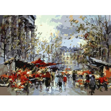 Картина по номерам Белоснежка Цветочный рынок, Мадлен, 40x50