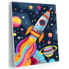 Картина по номерам Hobby Paint Mini Космическая ракета 21х15