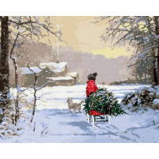 Картина по номерам Paintboy По зимнему лесу, 40x50 см