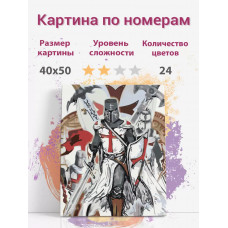 Картина по номерам Раскрасим сами Крестоносец рыцарь с мечами холст на подрамнике 40х50 см Картина по номерам Раскрасим сами Крестоносец рыцарь с мечами холст на подрамнике 40х50 см