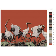 Живопись по номерам BRUSHES-PAINTS Аист в японской живописи