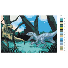Живопись по номерам BRUSHES-PAINTS Тираннозавры - Динозавры