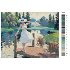 Живопись по номерам BRUSHES-PAINTS Репродукция картины - Девушка на озере. Художник Артур Сарон Сарнофф Живопись по номерам BRUSHES-PAINTS Репродукция картины - Девушка на озере. Художник Артур Сарон Сарнофф