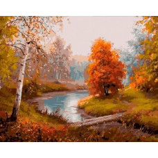 Картина по номерам Paintboy Осенняя река, 40x50
