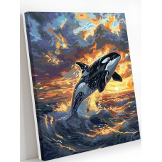Картина по номерам Art on Canvas Косатка в морских волнах AC236 40х50 см